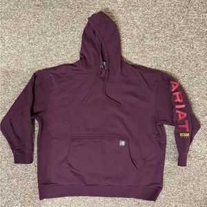 ARIAT Men’s Rebar Hoodie Pullover Sweater Maroon Size 3XL